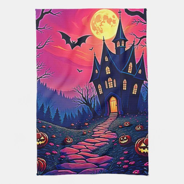 Paño De Cocina Espectacular Halloween Hauned Mansion Art (Vertical)