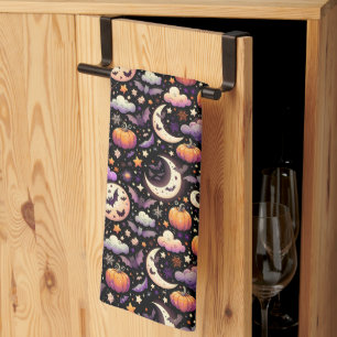 Paño De Cocina Espectacular patrón de cielo nocturno de Halloween