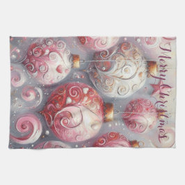 Paño De Cocina Espectaculares adornos de Navidad impresionistas