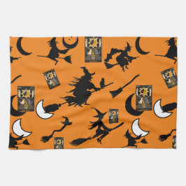 Paño De Cocina Espectáculo de la luna negra del mago de la bruja