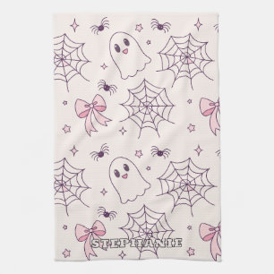 Paño De Cocina Espectador de Halloween y patrón de Spiderweb