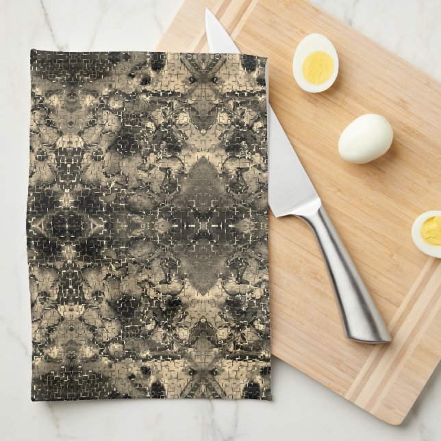 Paño De Cocina Espejo con un aspecto aterciopelado, clásico beige (Doblado Cuarto)