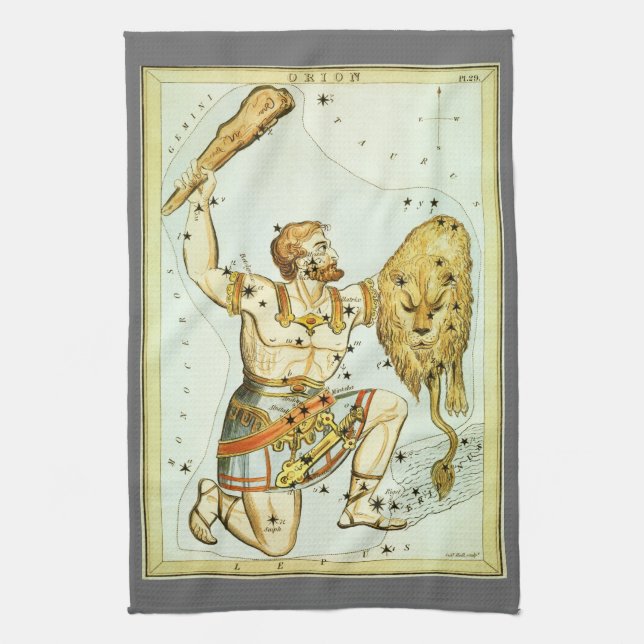 Paño De Cocina Espejo de Urania, Mapa Celeste de Astronomía Antig (Vertical)