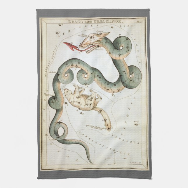 Paño De Cocina Espejo de Urania, Mapa Celeste de Astronomía Antig (Vertical)