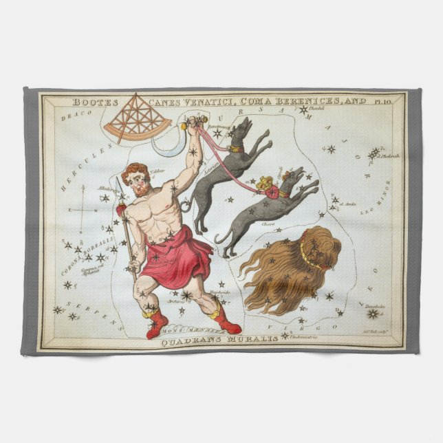 Paño De Cocina Espejo de Urania, Mapa Celeste de Astronomía Antig (Horizontal)