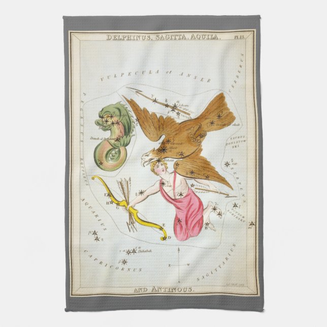 Paño De Cocina Espejo de Urania, Mapa Celeste de Astronomía Antig (Vertical)