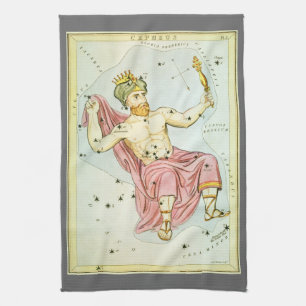 Paño De Cocina Espejo de Urania, mapa celeste de astronomía vinta