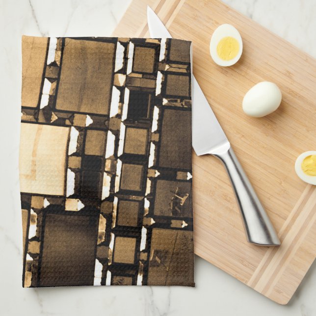 Paño De Cocina Espejos de Sepia (Doblado Cuarto)