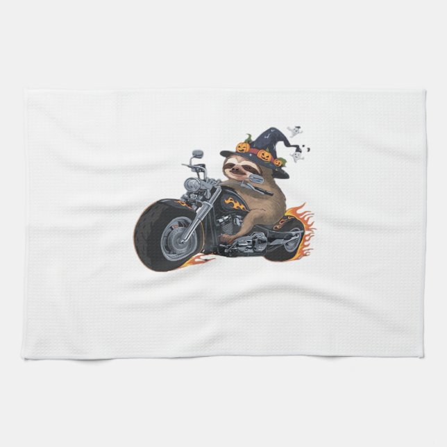 Paño De Cocina Espeluznante moto montada en Halloween Biker Fun C (Horizontal)