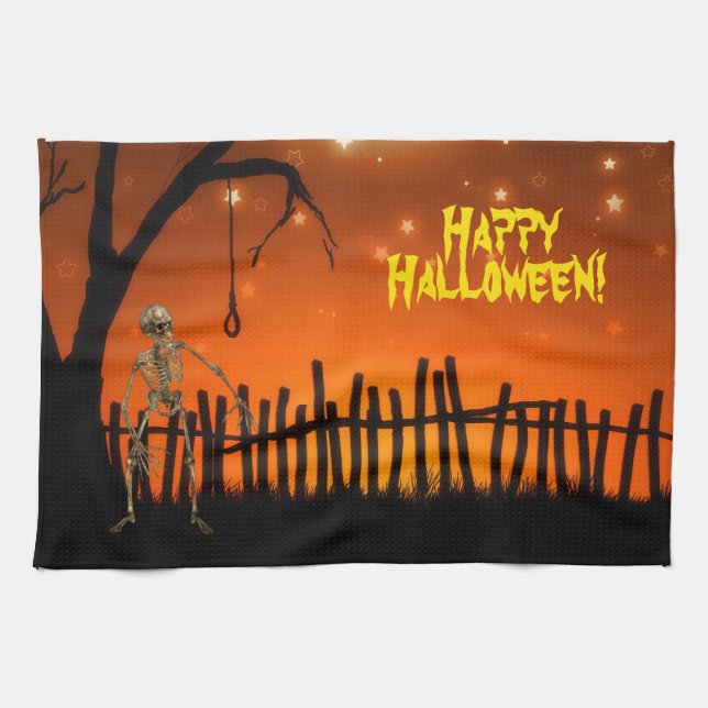 Paño De Cocina Espeluznante y asustado Halloween Decorativo (Horizontal)