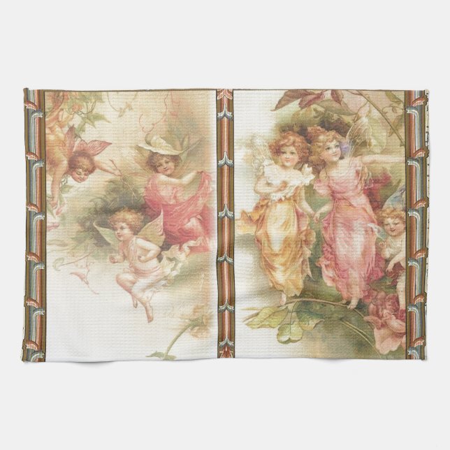Paño De Cocina Esperanzado - ángeles y flores (Horizontal)