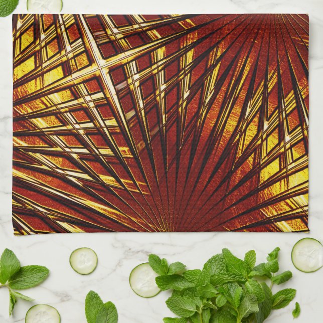 Paño De Cocina espinas fuertes de oro rojo que parecen infladas o (Doblado)