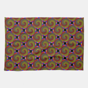 Paño De Cocina Espiral azul amarillo rojo de Kenneth Yoncich