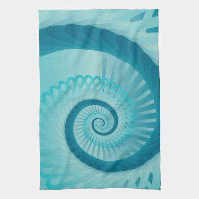 Paño De Cocina Espiral de la turquesa (Vertical)