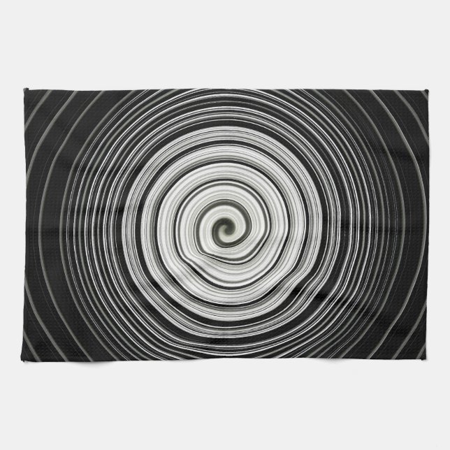 Paño De Cocina Espiral negra y blanca (Horizontal)