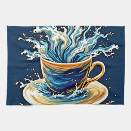 Paño De Cocina Esplash de café oceánico