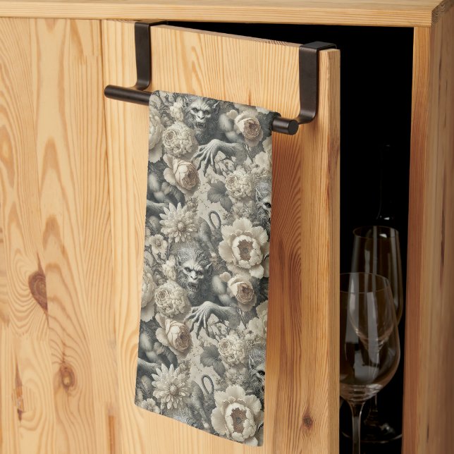 Paño De Cocina Esplendor licantrópico - Victoriano gótico (Pliegue de tercios)