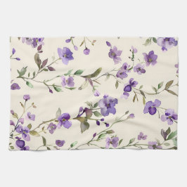 Paño De Cocina Espliego de flores púrpura vintage