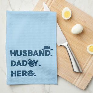 Paño De Cocina Esposo. Papá. Héroe. Gráfico retro