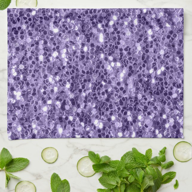 Paño De Cocina Espuma purpurina púrpura ultravioleta (Doblado)