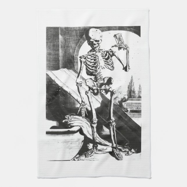 Paño De Cocina Esqueleto de Anatomia Humani Corporis (Vertical)