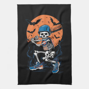 Paño De Cocina Esqueleto de béisbol Halloween béisbol Halloween