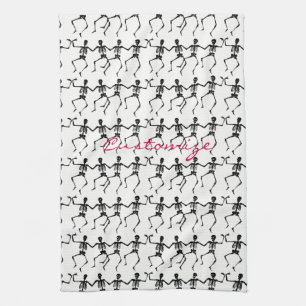 Paño De Cocina Esqueletos bailarines Halloween Thunder_Cove