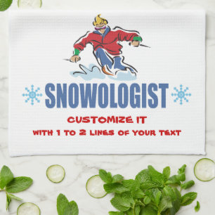 Paño De Cocina Esquí de nieve personalizado