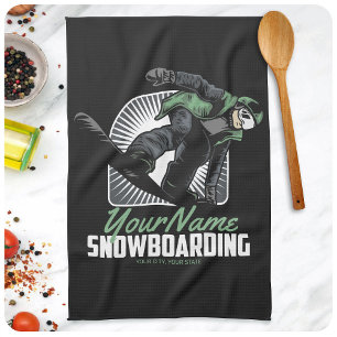 Paño De Cocina Esquí de nieve personalizado Tabla de nieve Esquí 