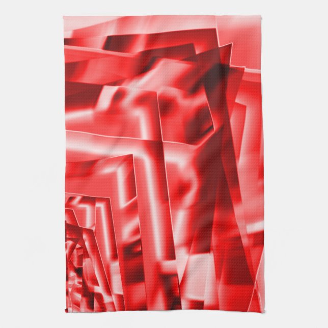 Paño De Cocina Esquina de cuadrados inclinados, rojo brillante a  (Vertical)