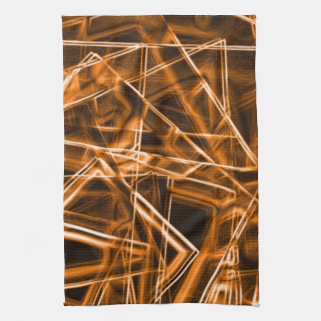 Paño De Cocina Esquinas cuadradas y puntos de naranja "neón" (Vertical)