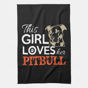 Paño De Cocina esta chica ama su pitbull