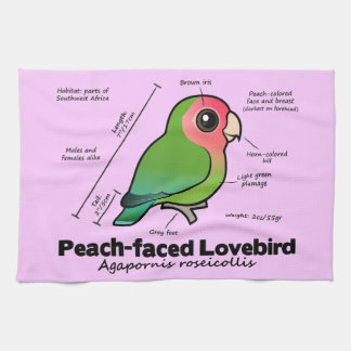 Paño De Cocina estadísticas Melocotón-hechas frente del Lovebird