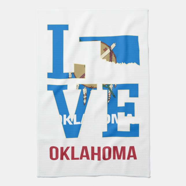 Paño De Cocina Estado de Oklahoma Love Estados Unidos (Vertical)