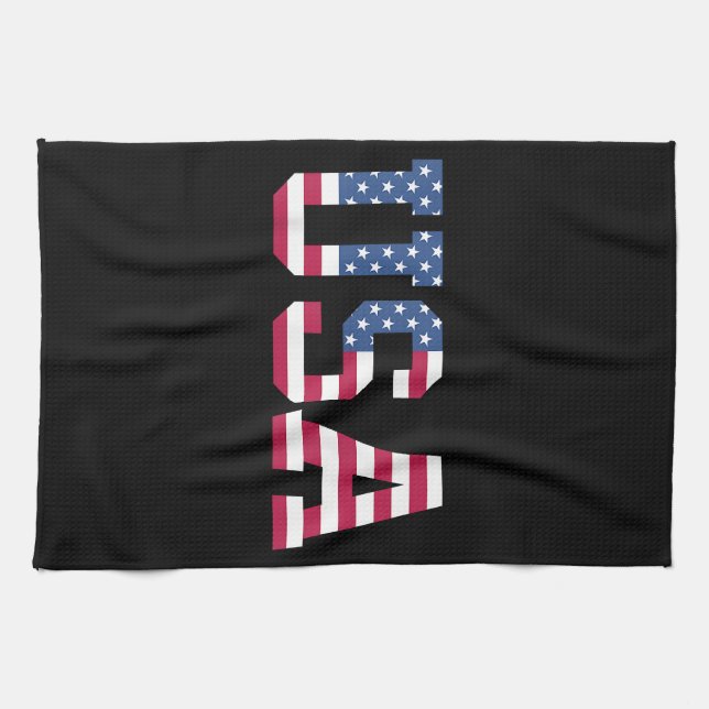 Paño De Cocina Estados Unidos Bandera Americana Patriótica Rojo E (Horizontal)