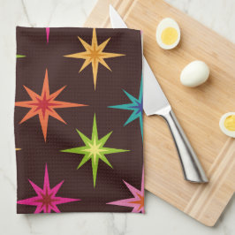 Paño De Cocina Estallidos de estrellas atómicos funky y coloridos
