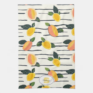 Paño De Cocina Estampa de fruta de mango coral amarillo en marfil