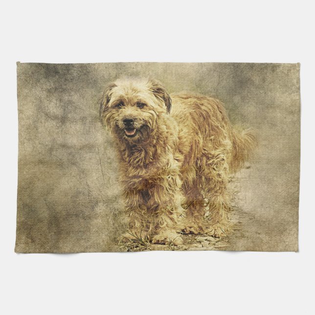 Paño De Cocina Estampa de perro pintado (Horizontal)