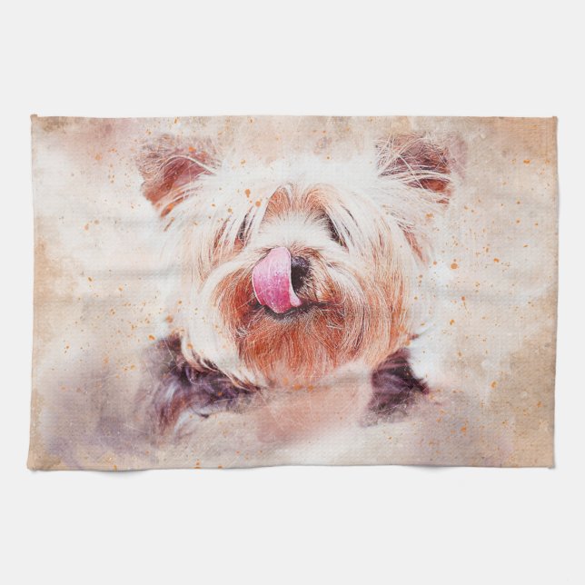 Paño De Cocina Estampa de perro pintado (Horizontal)