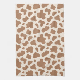 Paño De Cocina Estampa de vaca occidental beige marrón neutral de