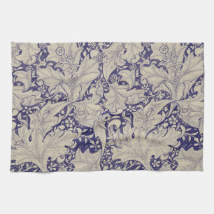 Paño De Cocina Estampado de Alhelí de William Morris Azul Antiguo