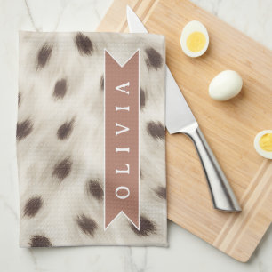 Paño De Cocina Estampado de Animal Leopardo Neutral Chic Personal