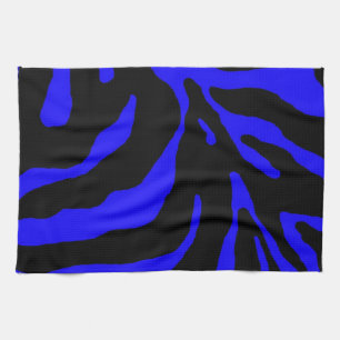 Paño De Cocina Estampado de animales azul de la raya de la cebra