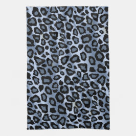 Paño De Cocina Estampado de animales azul y negro del leopardo