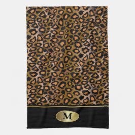 Paño De Cocina Estampado de animales del leopardo del monograma
