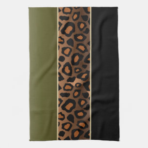 Paño De Cocina Estampado de animales del leopardo del verde verde