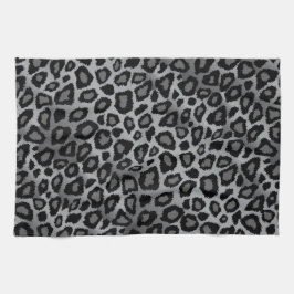Paño De Cocina Estampado de animales gris y negro del leopardo