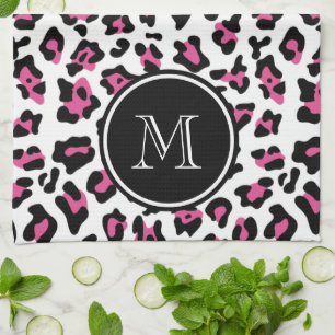 Paño De Cocina Estampado de animales negro del leopardo de las