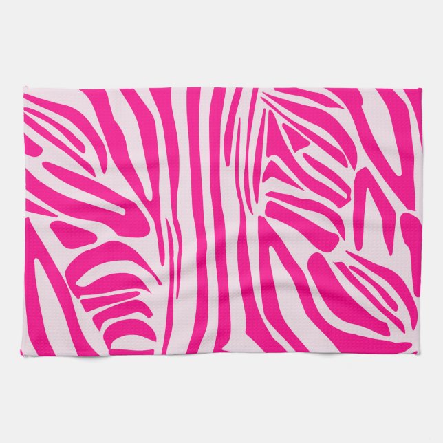 Paño De Cocina Estampado de cebra rosa (Horizontal)