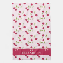 Estampado de cereza lindo coqueto rosa personaliza